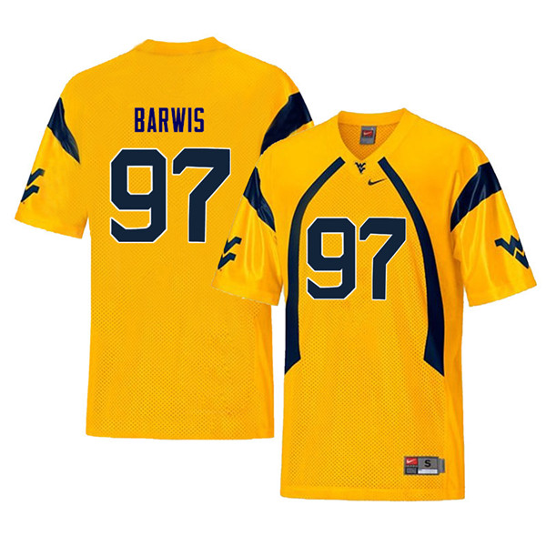 Men #97 Connor Barwis West Virginia Mountaineers Throwback College Football Jerseys Sale-Yellow - Click Image to Close